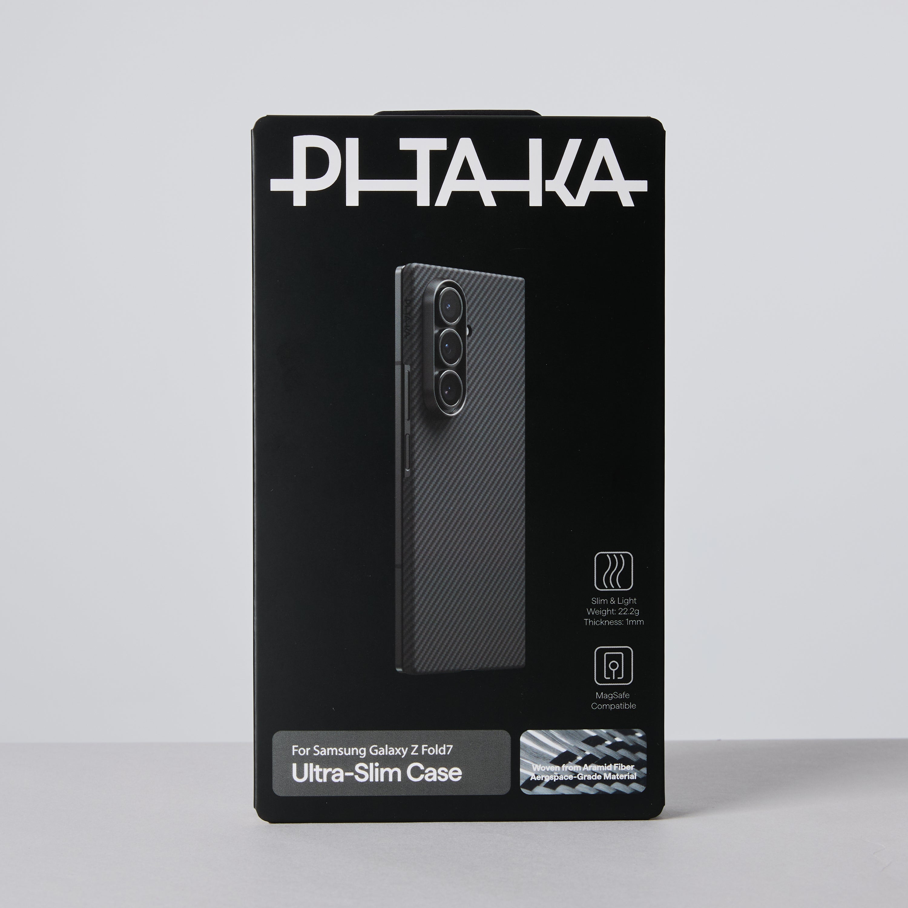 Pitaka Z Fold 7  Fusion  Weaving Case With Ultra-Slim Touch - Black/Gray