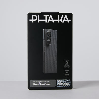 Pitaka Z Fold 7  Fusion  Weaving Case With Ultra-Slim Touch - Black/Gray