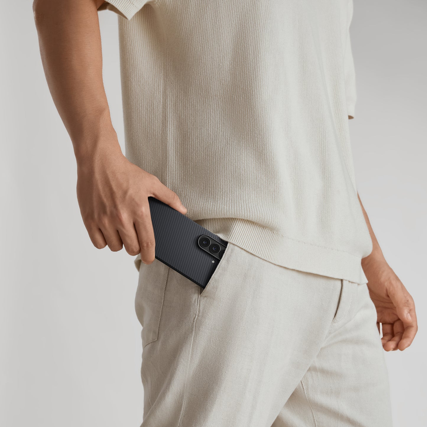 Pitaka Z Fold 7  Fusion  Weaving Case With Ultra-Slim Touch - Black/Gray