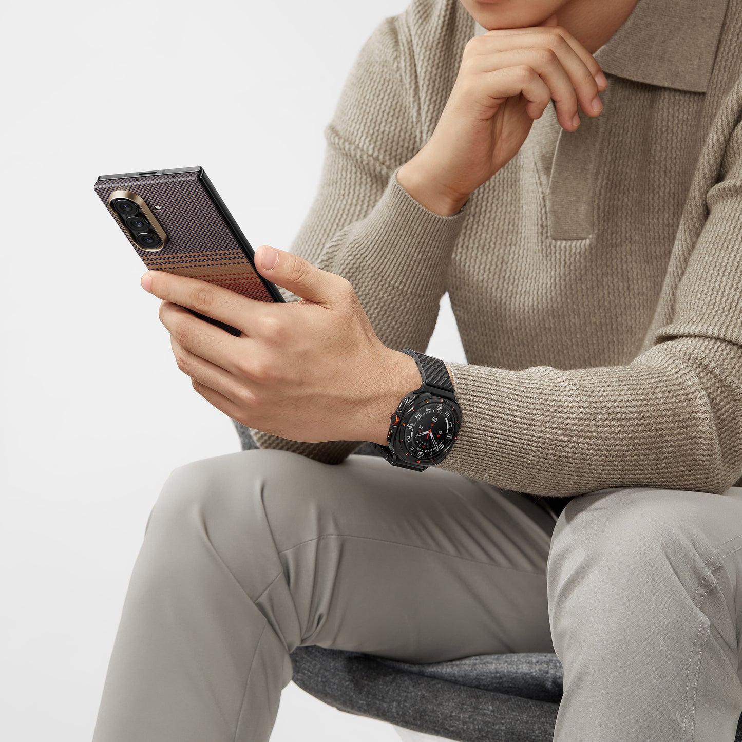 Pitaka Z Fold 7  Fusion  Weaving Case With Ultra-Slim Touch - Sunset