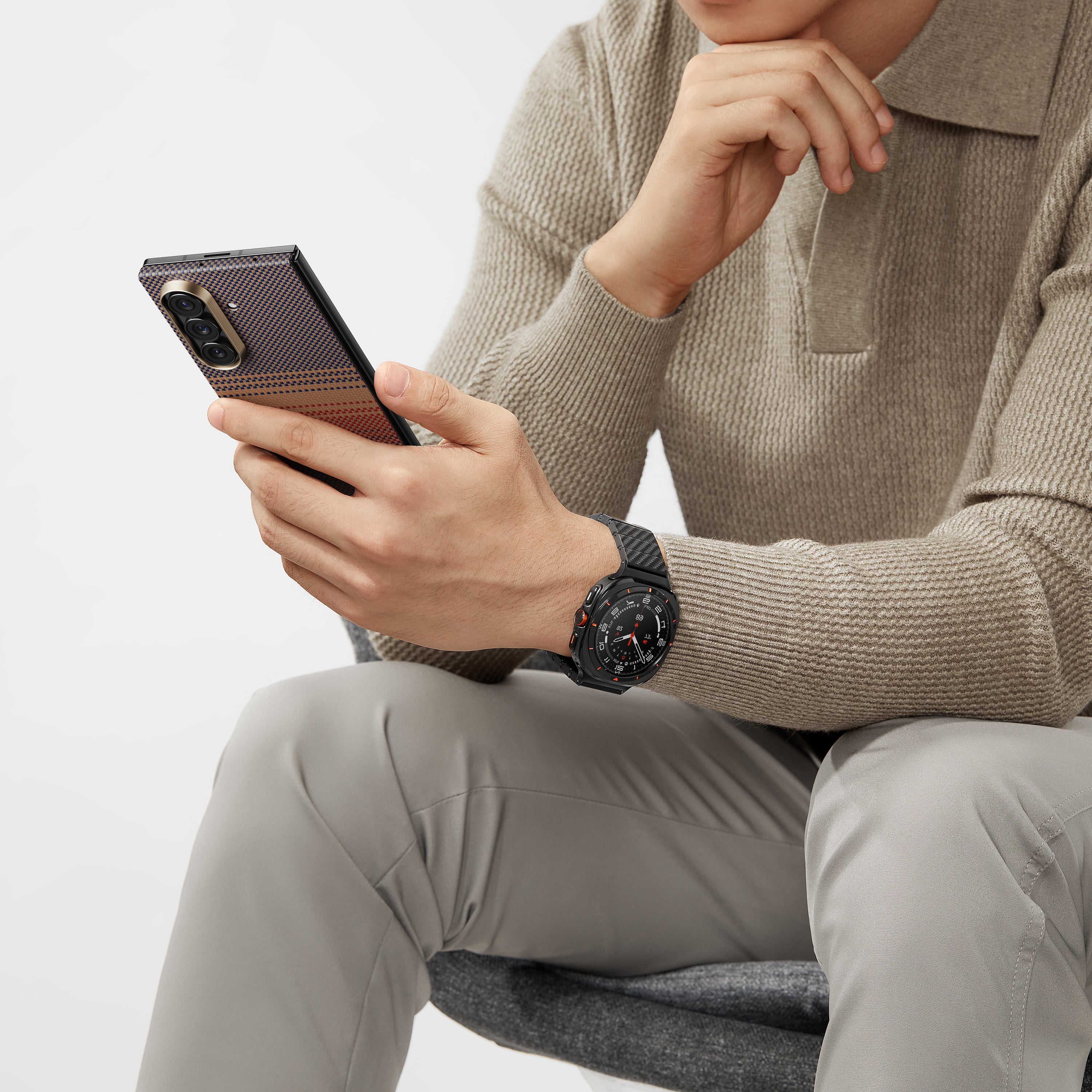 Pitaka Z Fold 7  Fusion  Weaving Case With Ultra-Slim Touch - Sunset