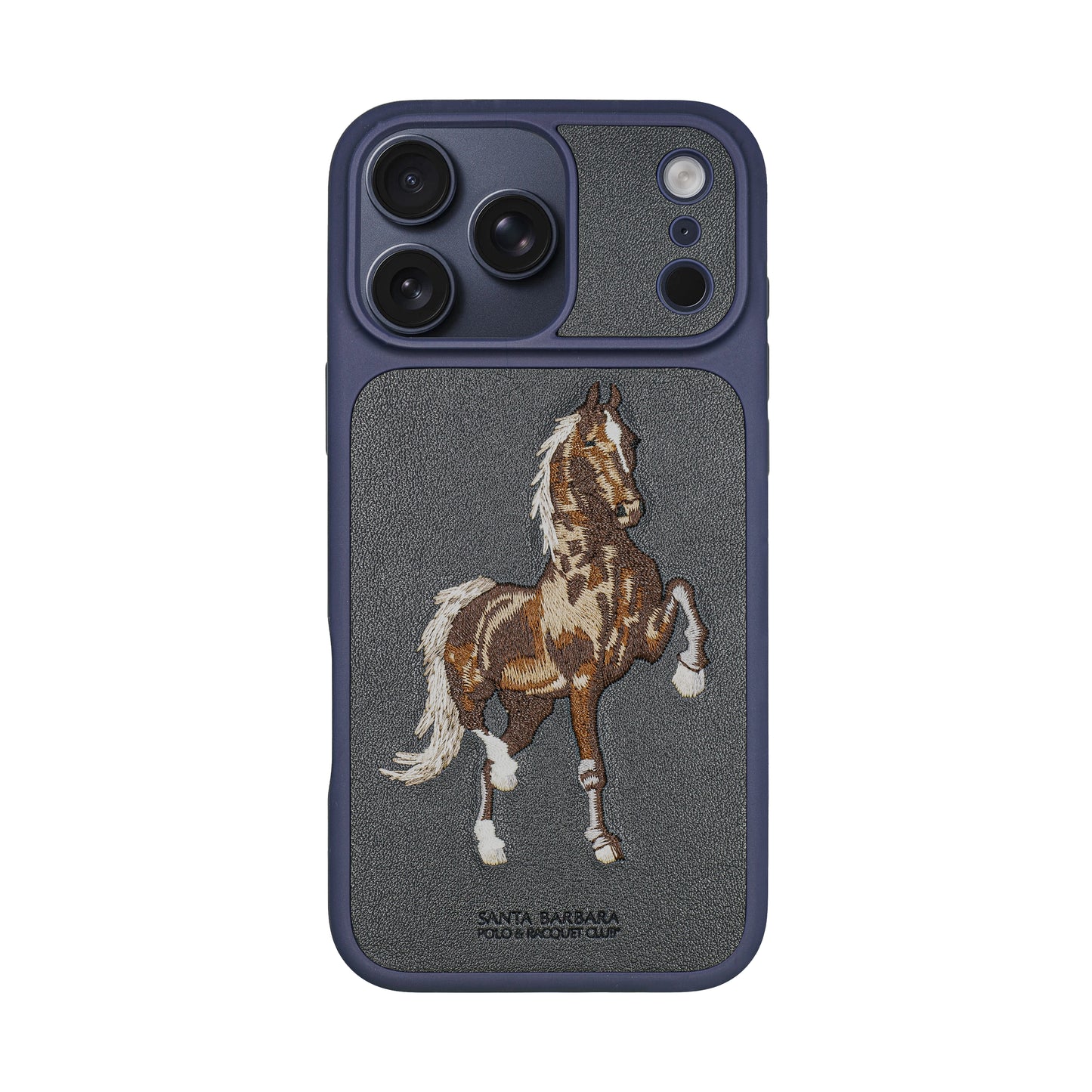 Santa Barbara Polo & Racquet Club Boris Elegant Horse Embroidery Case for iPhone 17 Series - Blue