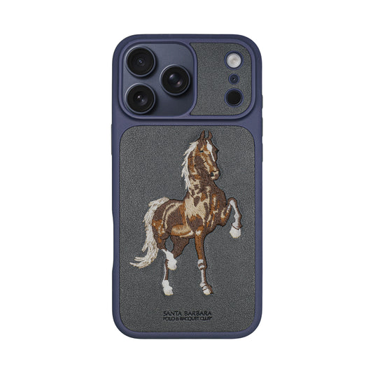 Santa Barbara Polo & Racquet Club Boris Elegant Horse Embroidery Case for iPhone 17 Series - Blue