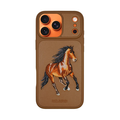 Santa Barbara Polo & Racquet Club Boris Elegant Horse Embroidery Case for iPhone 17 Series - Brown