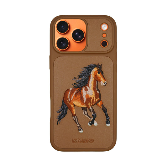 Santa Barbara Polo & Racquet Club Boris Elegant Horse Embroidery Case for iPhone 17 Series - Brown