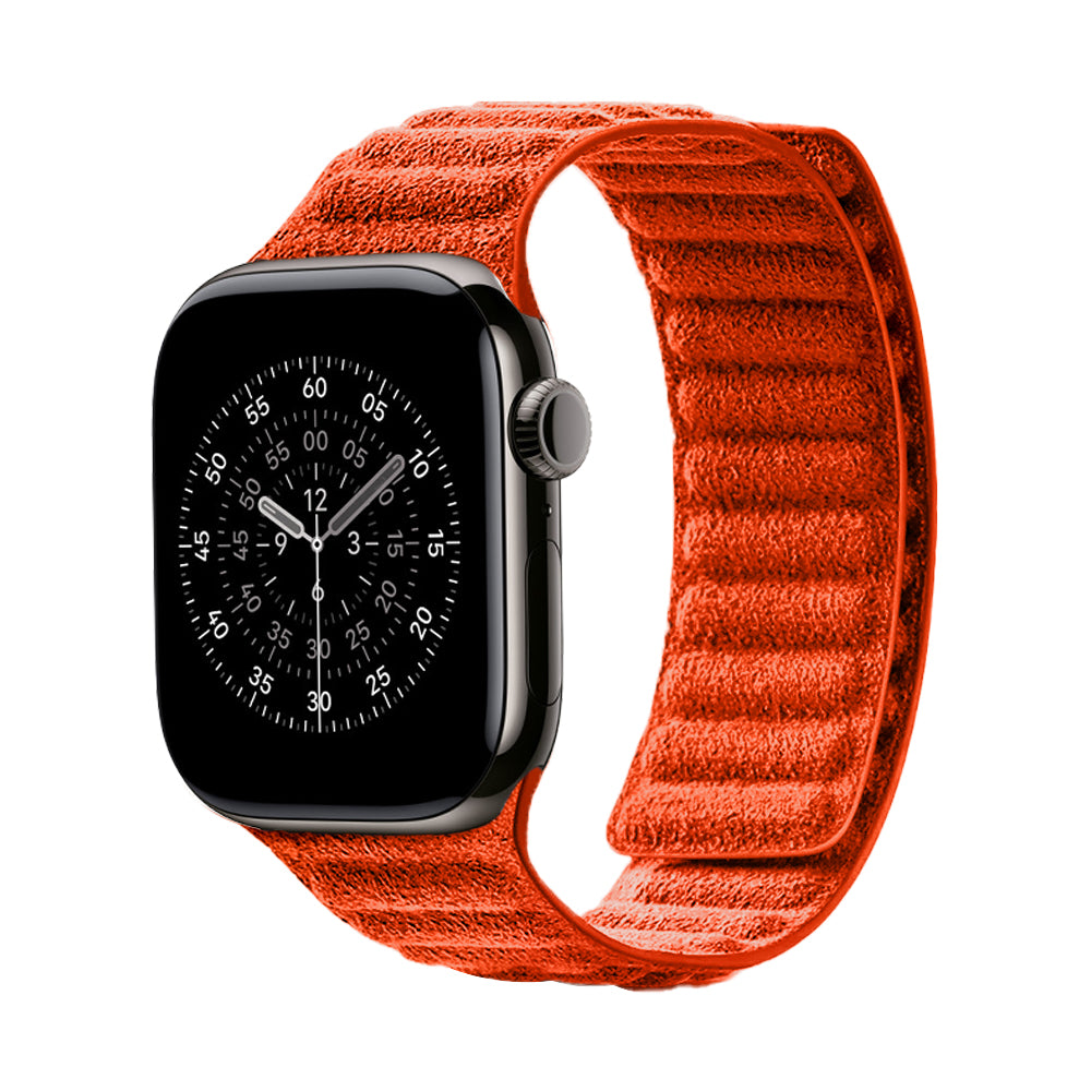 Kadife Alcantara Leather Apple Watch Strap - Orange