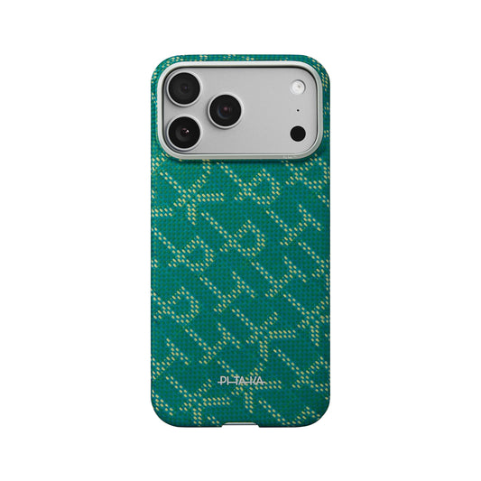 Pitaka Aramid Ultra-Slim Case With PitaTap for iPhone 17 Series PTK - Green/Gold