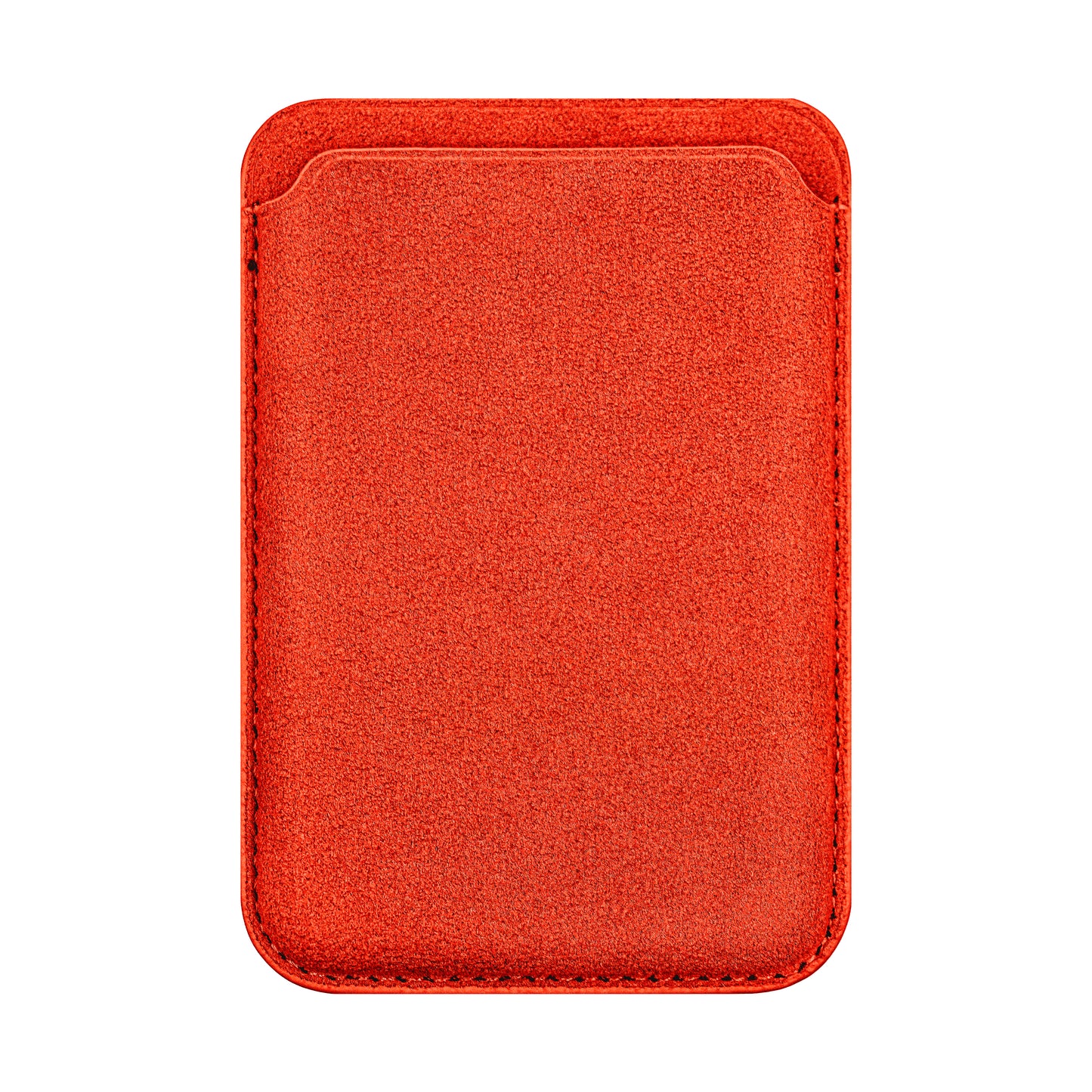 Kadife Alcantara Leather Premium Magnetic Card Holder - Orange