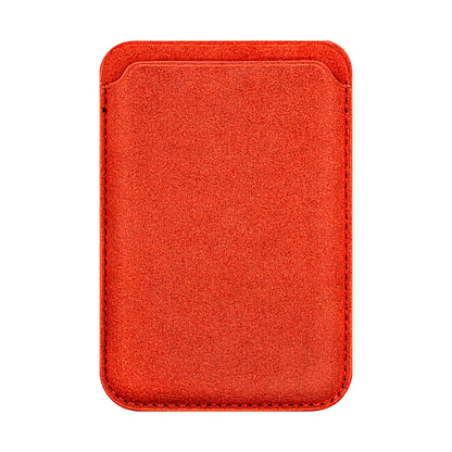 Kadife Alcantara Leather Premium Magnetic Card Holder - Orange