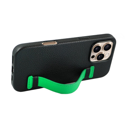 Amur Pro Leather Case For iPhone 16 Series-Green/Black