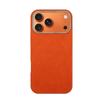 Kadife Alcantara Leather Case For iPhone 17 Pro Max - Orange