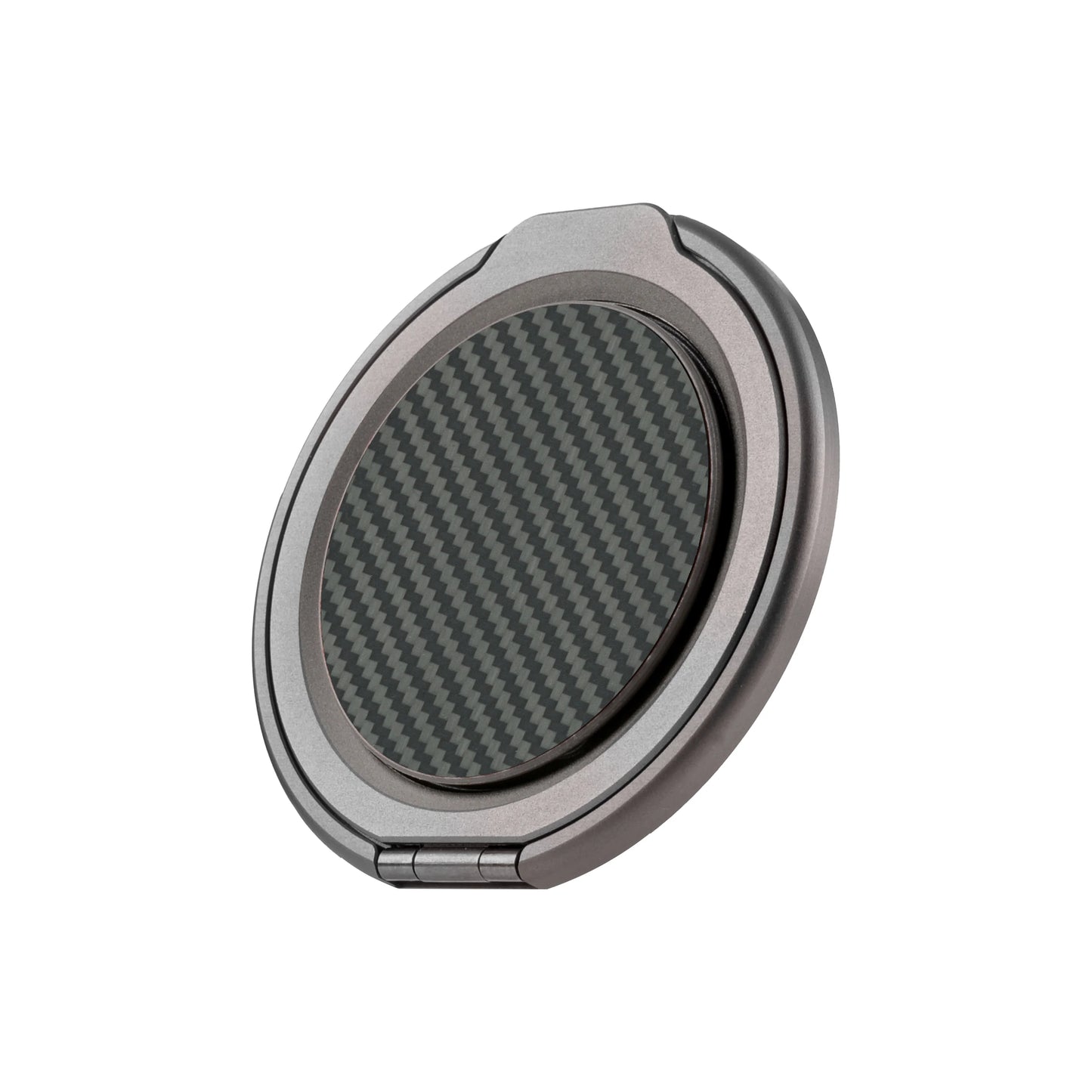 Kavar Aramid Fiber Magnetic Phone Grip with Metal Stand - Black