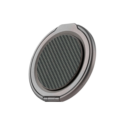 Kavar Aramid Fiber Magnetic Phone Grip with Metal Stand - Black