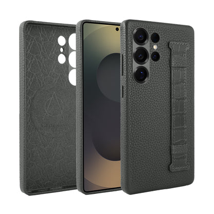 Amur Pro Leather Case For S25 Ultra - Black/BlackSnake