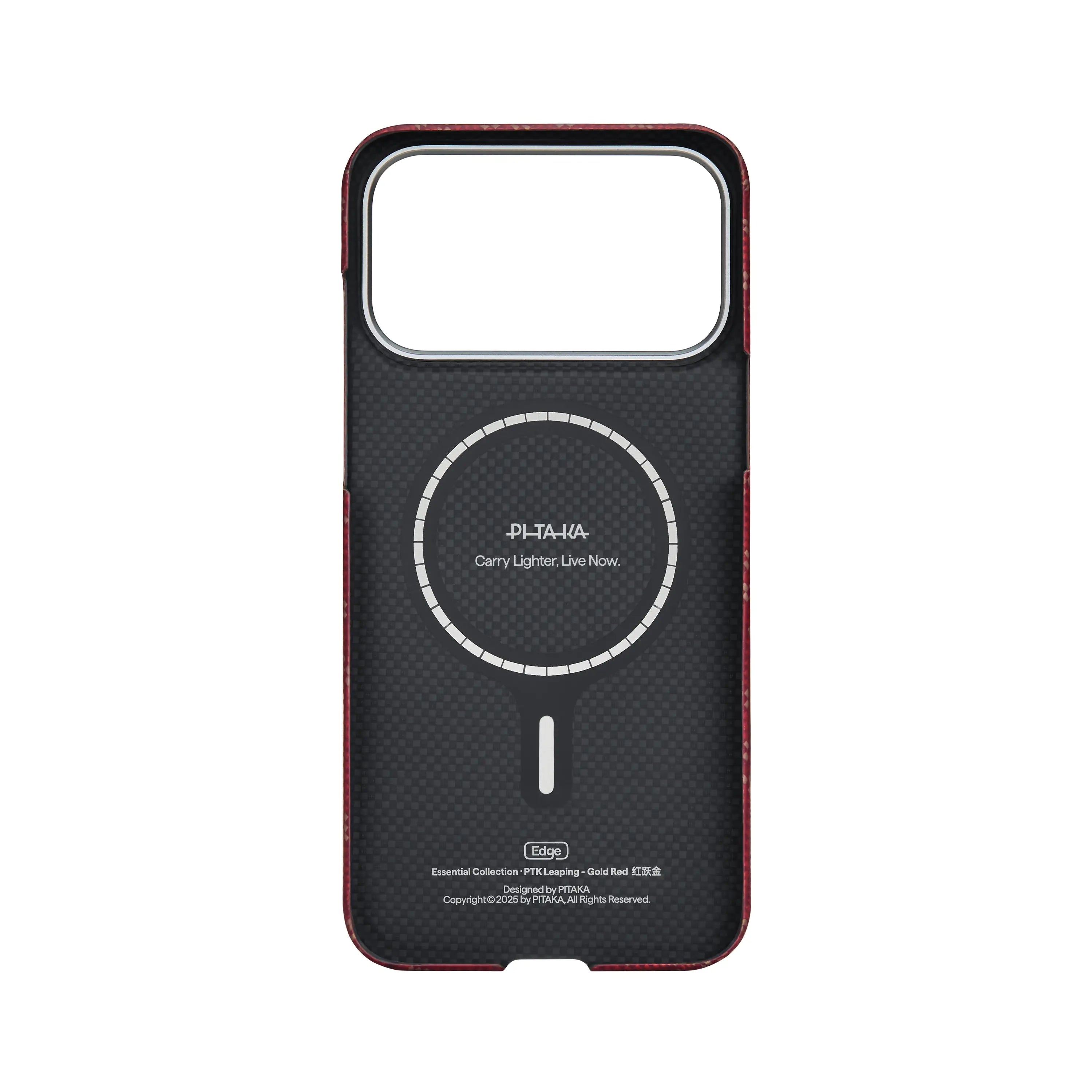 Pitaka Aramid Ultra-Slim Case With PitaTap for iPhone 17 Series PTK - Red/Gold