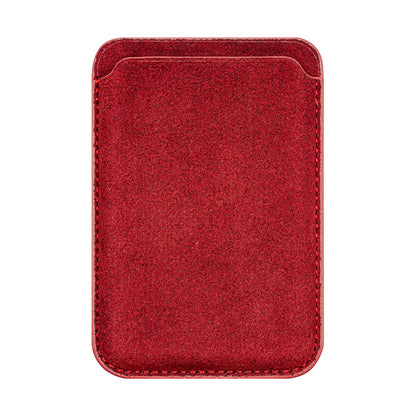 Kadife Alcantara Leather Premium Magnetic Card Holder - Orange