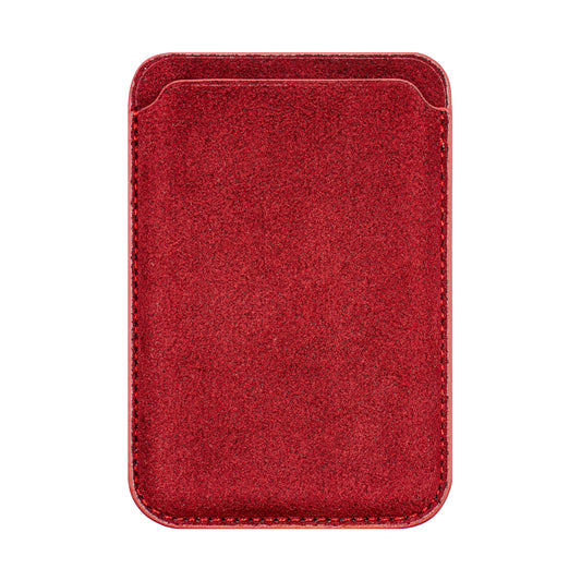 Kadife Alcantara Leather Premium Magnetic Card Holder - Maroon