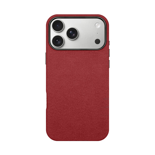 Kadife Alcantara Leather Case For iPhone 17 Pro Max - Maroon
