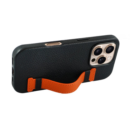 Amur Pro Leather Case For iPhone 16 Series-Orange/Black