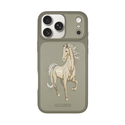 Santa Barbara Polo & Racquet Club Boris Elegant Horse Embroidery Case for iPhone 17 Series - Gray