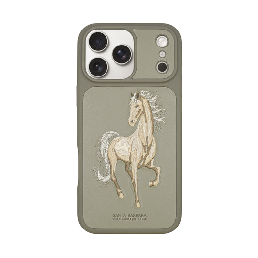 Santa Barbara Polo & Racquet Club Boris Elegant Horse Embroidery Case for iPhone 17 Series - Gray