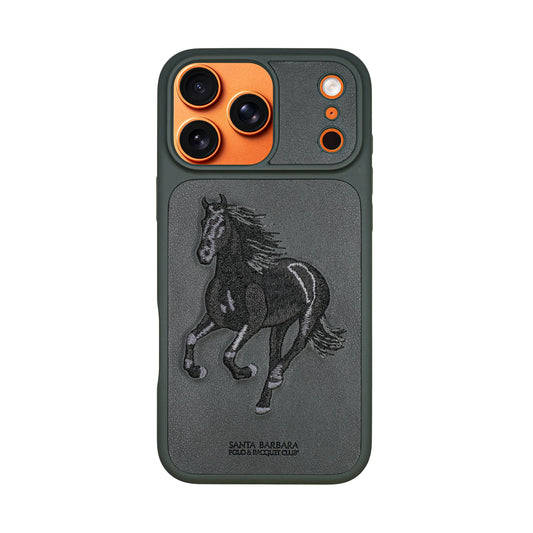 Santa Barbara Polo & Racquet Club Boris Elegant Horse Embroidery Case for iPhone 17 Series - Black