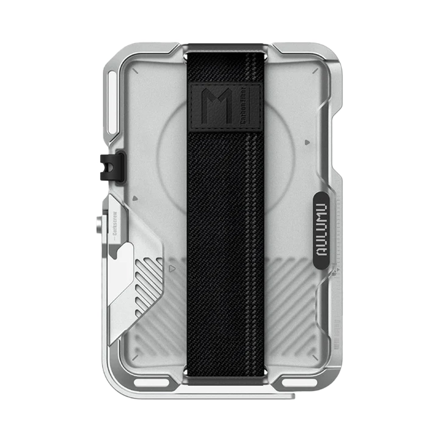 Aulumu G03 Multi-Tool Magnetic Metal Wallet Frosted Cover MagSafe - Silver