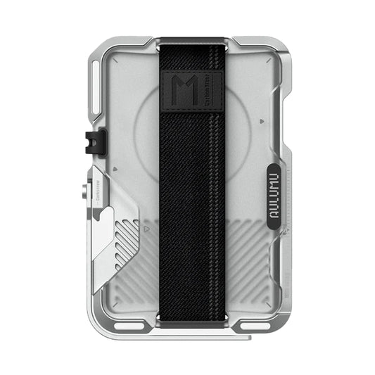 Aulumu G03 Multi-Tool Magnetic Metal Wallet Frosted Cover MagSafe - Silver