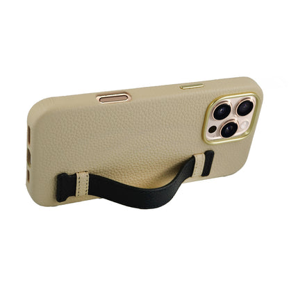 Amur Pro Leather Case For iPhone 16 Series-Beige/Black