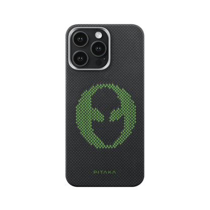 Aries Collaborative Luminous Case Tactile Woven Case for iPhone 15 Series - Alien