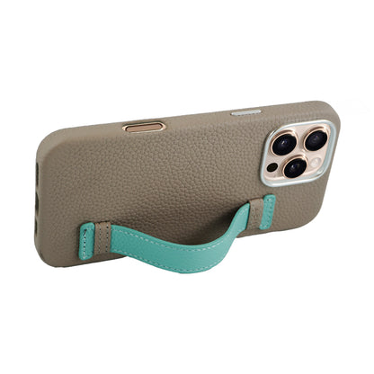Amur Pro Leather Case For iPhone 16 Series-Gray/Tiffany