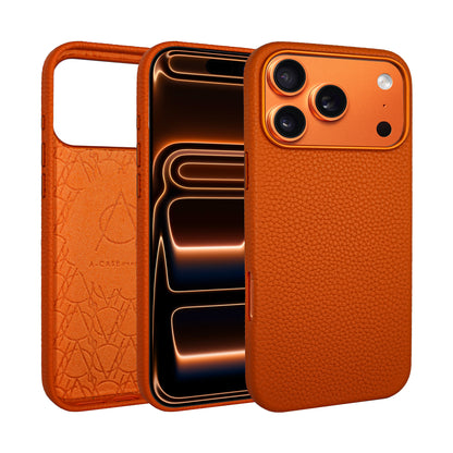 Amur Genuine Leather Case for iPhone 17 Series - Orange