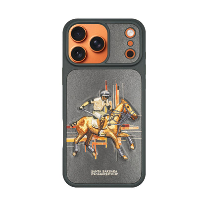 Santa Barbara Polo & Racquet Club Cedric Elegant Horse Embroidery  Case for iPhone 17 Series - Black