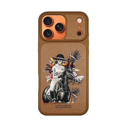 Santa Barbara Polo & Racquet Club Cedric Elegant Horse Embroidery  Case for iPhone 17 Series - Brown