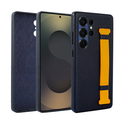Amur Pro Leather Case For S25 Ultra - Blue/Yellow