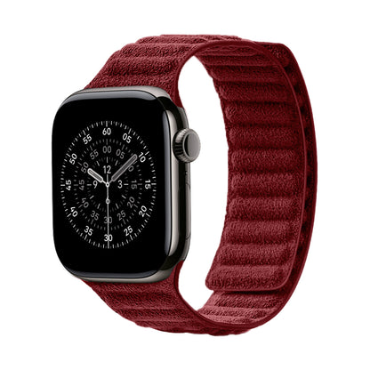 Kadife Alcantara Leather Apple Watch Strap - Maroon