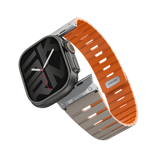 Skinarma Gemini Magnetic Apple Watch Strap 49/46/45/44mm - Gray/Orange