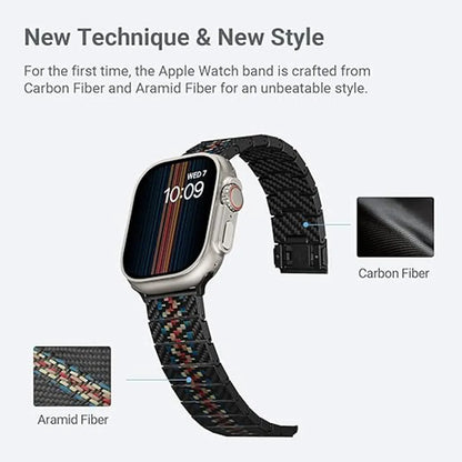 Carbon Fiber Apple Watch Band Compatible with Apple Watch Ultra/8/7/6/SE/5/4/3/2/1,