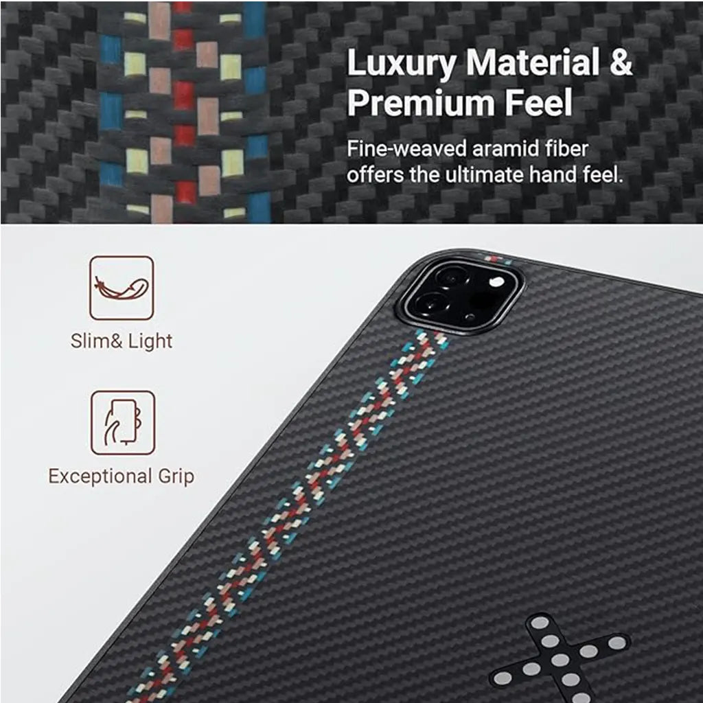 Aramid Fiber Magnetic Wireless-Like Charging Case for iPad Pro 12.9 , Support Apple Pencil 2 Charging