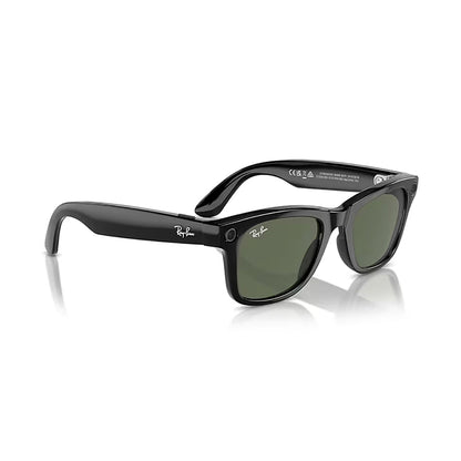 Rayban Meta Wayfarer Shiny Black Sunglasses For Men & Women RW4006