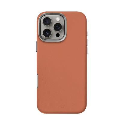 Uniq Lyden Vegan Leather Case For iPhone 16 Series - Dark Peach