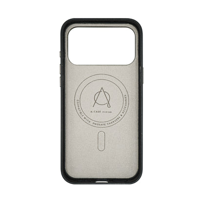 Alimli Vegan Leather Crystal Rhinstones Case for iPhone 17 Pro Max - Black