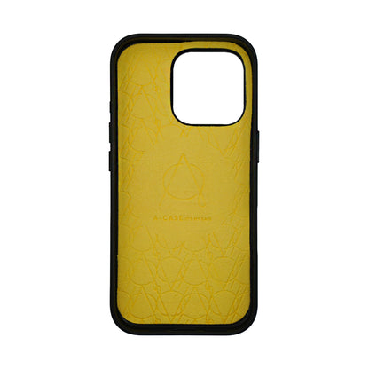 A-Case Tank Pro Vegan Leather Case For iPhone 16 Series - Yellow