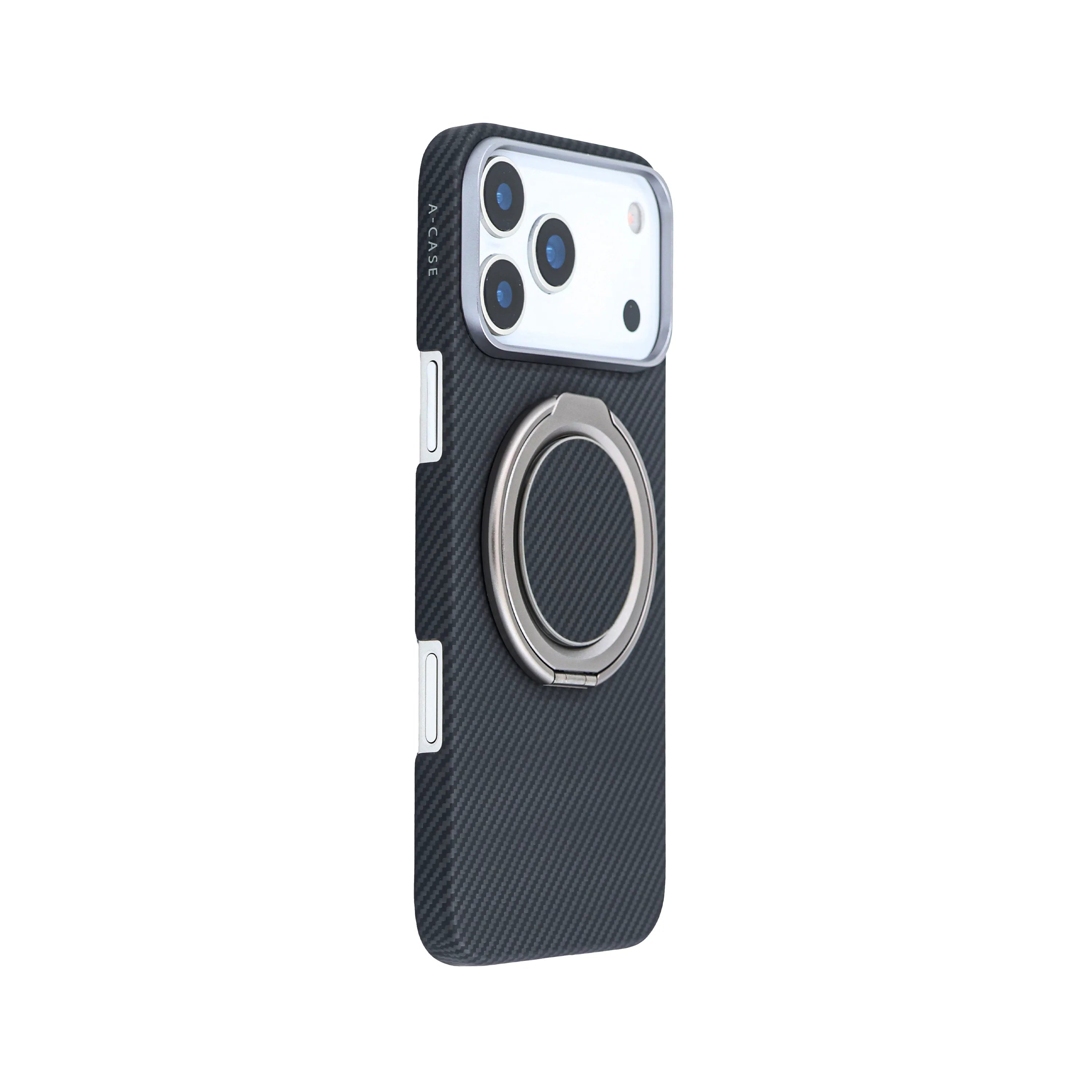 A-Case Aramid Fiber Magnetic Phone Grip with Metal Stand - Kavar