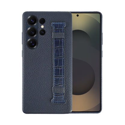 Amur Pro Leather Case For S25 Ultra - Blue/BlueSnake