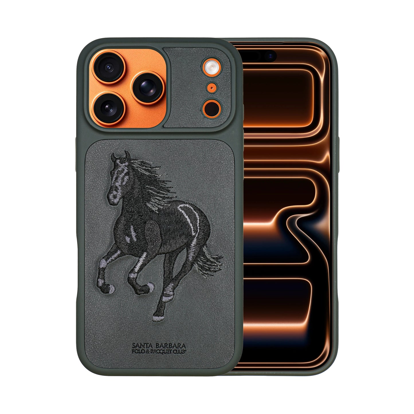 Santa Barbara Polo & Racquet Club Boris Elegant Horse Embroidery Case for iPhone 17 Series - Black