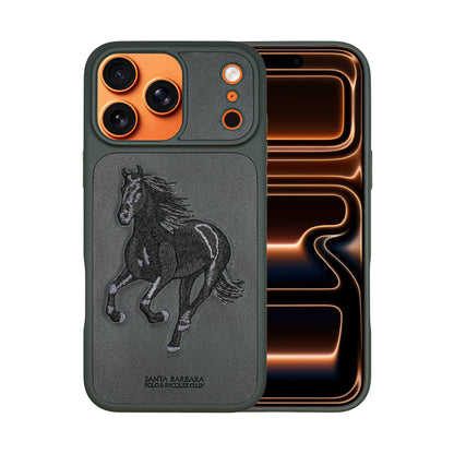 Santa Barbara Polo & Racquet Club Boris Elegant Horse Embroidery Case for iPhone 17 Series - Black