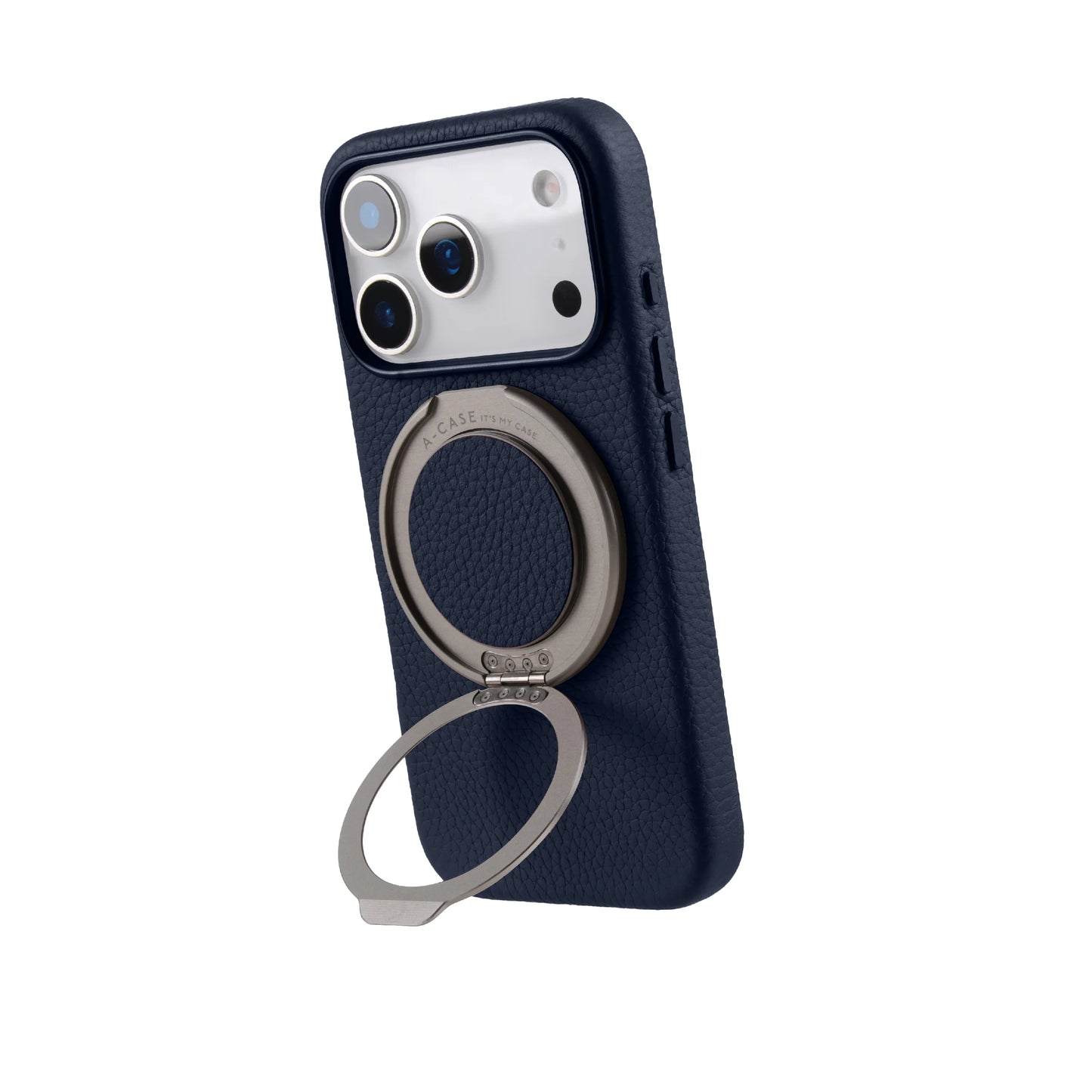 Amur Genuine Leather Phone Case With Grip 2 in 1 - Blue