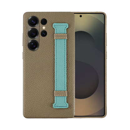 Amur Pro Leather Case For S25 Ultra - Gray/Tiffany