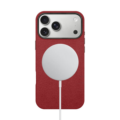 Kadife Alcantara Leather Case For iPhone 17 Pro Max - Maroon
